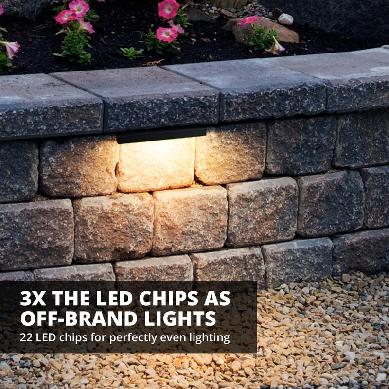 GKOLED UL Listed LED Hardscape Light, Retaining Wall Lights, 6.8 Inch Integrated 2700K LED Chips, Step Paver Wall Light, Solid Powder Coated Die-cast Aluminum Housing, 4W Low Voltage 12V AC/DC, 1 Pack - Image 3